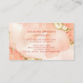 Carte De Visite Elégante Pêche Et Aquarelle Gold Chic (Dos)