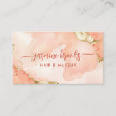 Carte De Visite Elégante Pêche Et Aquarelle Gold Chic (Devant)