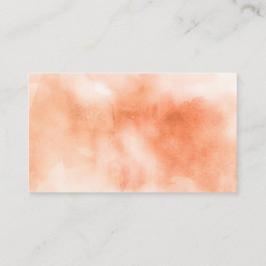 Carte De Visite Elégante peinture à l'aquarelle orange d'ocher (Dos)