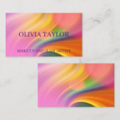 Carte De Visite Elégante peinture acrylique rose multiple couleur (Devant / Derrière)