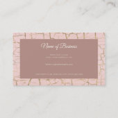 Carte De Visite Élégante peinture craquée Rose Pink Gold Sequin Hu (Dos)
