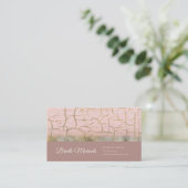 Carte De Visite Élégante peinture craquée Rose Pink Gold Sequin Hu (Debout devant)