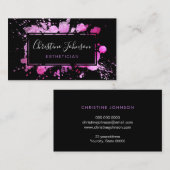Carte De Visite ・ élégante peinture noire et violette (Devant / Derrière)