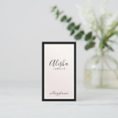 Carte De Visite Elégante perle noire et rose (Debout devant)