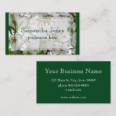 Carte De Visite Elégante photo de fleurs florales blanches (Devant / Derrière)