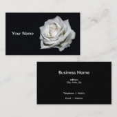Carte De Visite Élégante photo florale de rose blanche (Devant / Derrière)