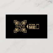Carte De Visite Elégante photo professionnelle Black Gold QR Code (Dos)