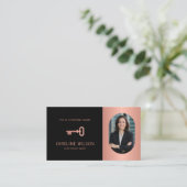 Carte De Visite Elégante photo professionnelle de l'immobilier (Debout devant)