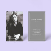 Carte De Visite Élégante photo propre noir et blanc Script