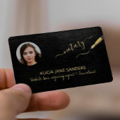 Carte De Visite Elégante photo QR CODE agent de signature de notai