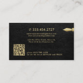 Carte De Visite Elégante photo QR CODE agent de signature de notai (Dos)