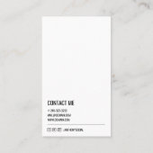 Carte De Visite Élégante photo sombre (Dos)