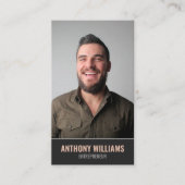 Carte De Visite Élégante photo sombre (Devant)