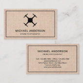 Carte De Visite Élégante photographie de drone moderne de Burlap (Devant / Derrière)