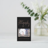 Carte De Visite Élégante photographie rose en or typographie minim (Debout devant)