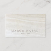 Carte De Visite Elégante pierre de marbre beige (Devant)