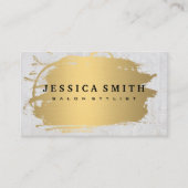 Carte De Visite Elégante pierre de marbre métallique Faux (Devant)