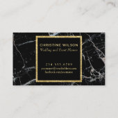 Carte De Visite élégante pierre de marbre noir (Dos)