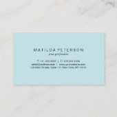 Carte De Visite Elégante pierre de taille bleue élégante (Dos)