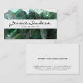 Carte De Visite Elégante pierre verte (Devant / Derrière)