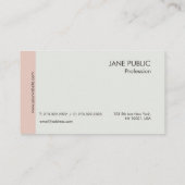 Carte De Visite Élégante Plain Moderne Professionnel Beige Chic (Dos)