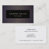 Carte De Visite Élégante plaque noire professionnelle sur bois (Devant / Derrière)