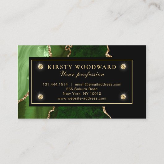 Carte De Visite Élégante porte en marbre de Parties scintillant ve (Dos)