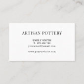Carte De Visite Élégante poterie céramique chic (Dos)