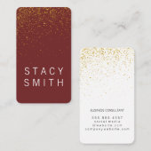 Carte De Visite Elégante poussière d'or / Rouge (Devant / Derrière)