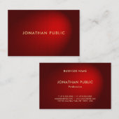 Carte De Visite Élégante Premium Professionnel Glamour Red Damask (Devant / Derrière)