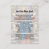 Carte De Visite Élégante prière commémorative de photos (Dos)