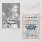 Carte De Visite Élégante prière commémorative de photos (Devant / Derrière)