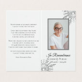 Carte De Visite Élégante prière commémorative funéraire des flocon (Extérieur déplié)