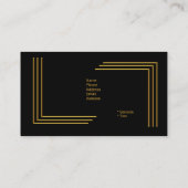 Carte De Visite Élégante profession professionnelle Black Gold Glo (Dos)