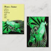 CARTE DE VISITE ÉLÉGANTE PUCE VERTE EN NOIR JAUNE (Devant / Derrière)