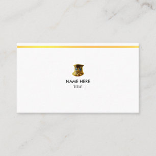Carte De Visite Élégante Rayure Dorée sur Blanc