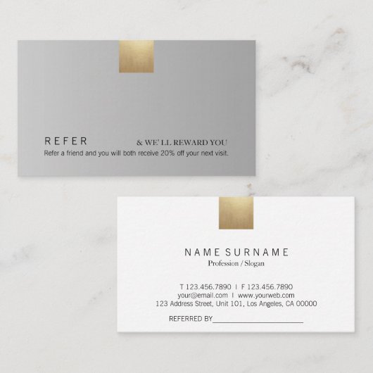 Carte De Visite Élégante référence à l'accentuation de l'or à dégr (Devant / Derrière)