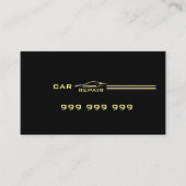Carte De Visite Élégante réparation de voiture noire (Devant)