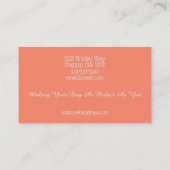 Carte De Visite Élégante robe de mariage avec Wedding planner de c (Dos)