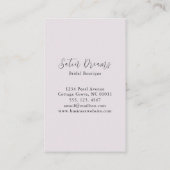 Carte De Visite Élégante robe de mariée Boutique nuptiale (Dos)