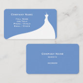 Carte De Visite Élégante robe Mariage en bleu Cornflower (Devant / Derrière)