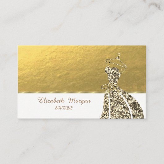 Carte De Visite Élégante robe professionnelle, Parties scintillant (Devant)
