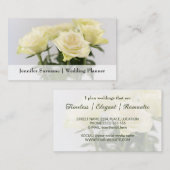 Carte De Visite Elégante Rose blanche Fleurs Wedding planner class (Devant / Derrière)