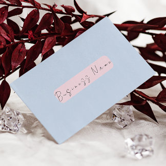 Carte de visite élégante rose minimaliste avec cod