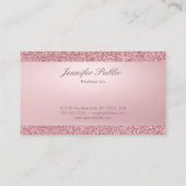 Carte De Visite Élégante Rose Parties scintillant Or moderne manus (Dos)