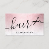 Carte De Visite Elégante rose rose rose rose or ciseaux de marbre  (Devant)