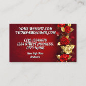 Carte De Visite Élégante Rose rouge dorée (Dos)