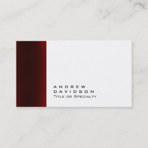 Carte de visite élégante rouge blanc uni tendance