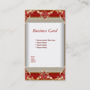 Carte de Visite Élégante Rouge Or Blanc Elite