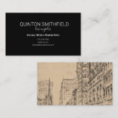Carte De Visite Elégante rue Vintage City (Devant / Derrière)